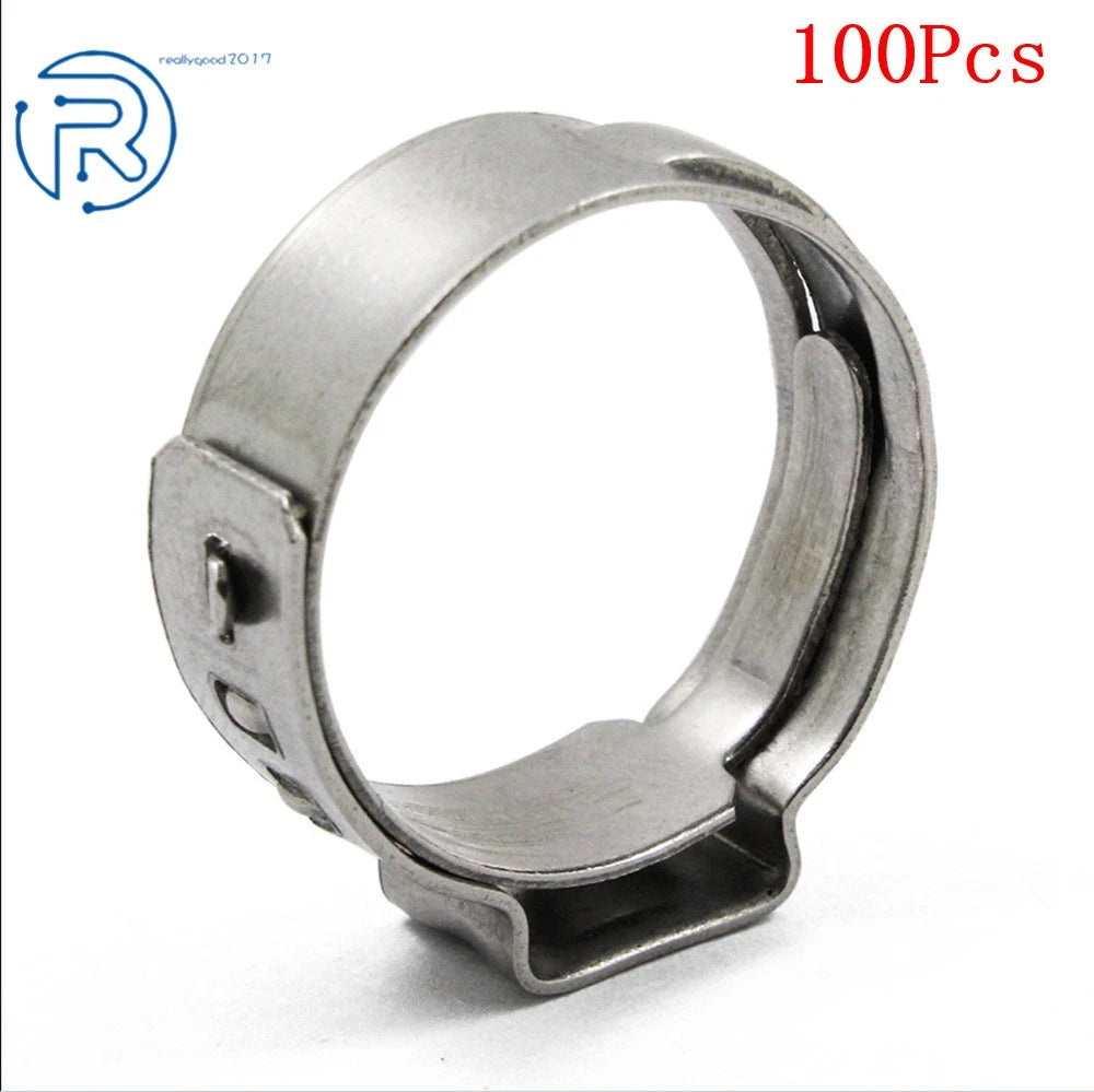 100 Piece 1" Stainless Steel Clamp Cinch Ring Fitting for Tubing