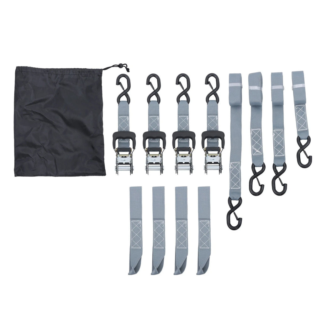 Set of 4 Ratchet Straps for Universal Use (1.6in x 8ft, 5208lbs)