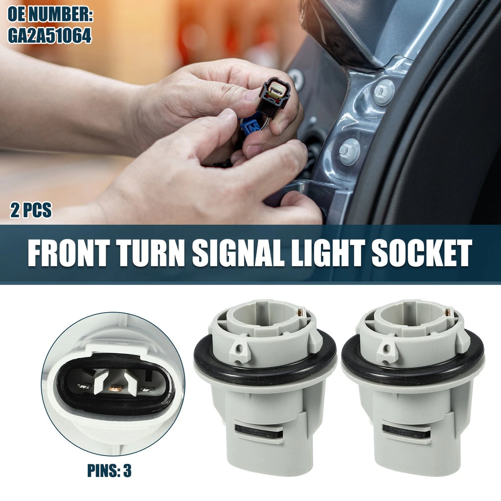 2 Pcs Front Turn Signal Light Socket for Mazda 3 (2004–2009) GA2A51064
