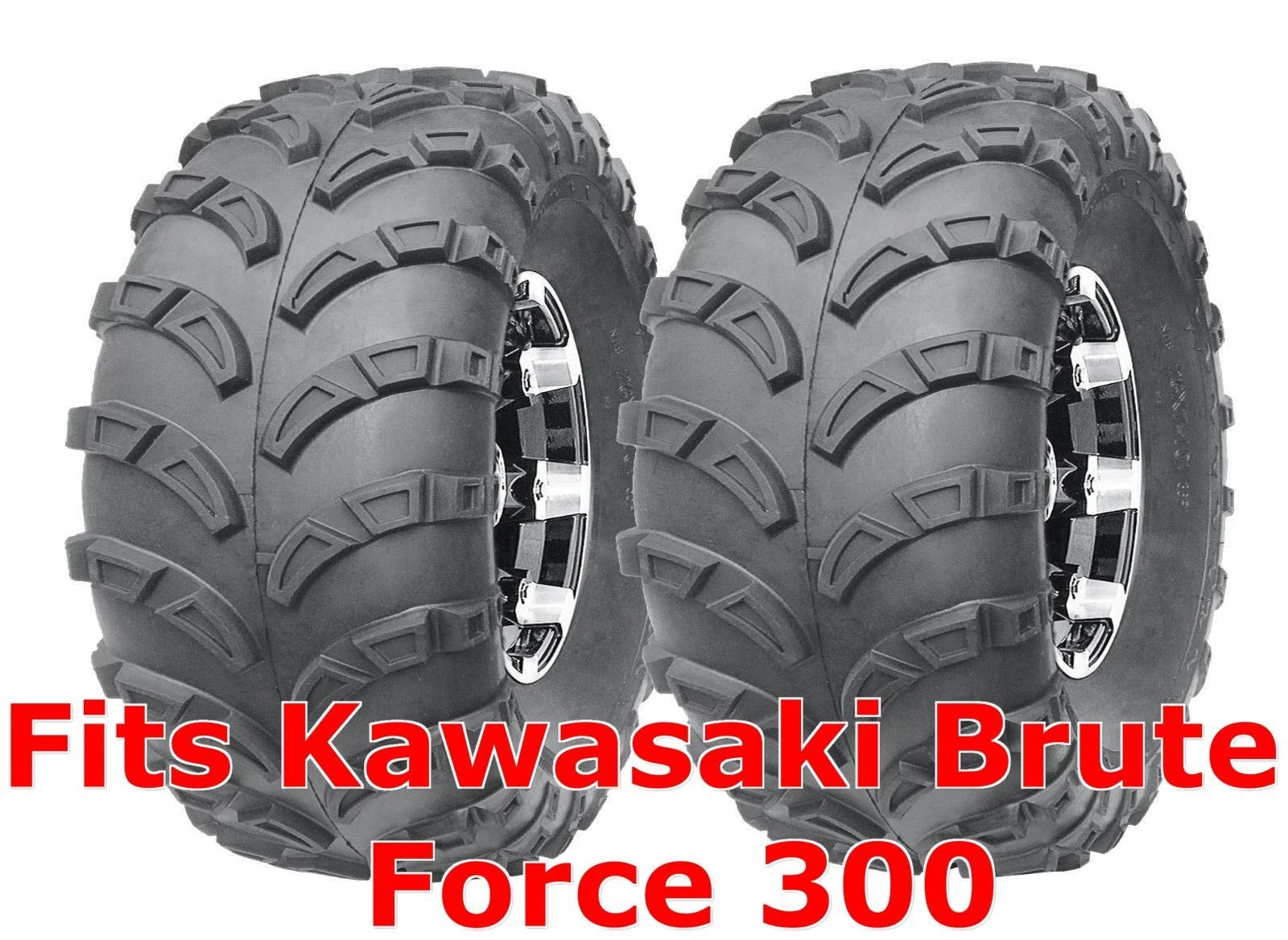 Set of 2 Rear Tires 22x10-10 for Kawasaki Brute Force 300 (2003–2018) Mud 6PR