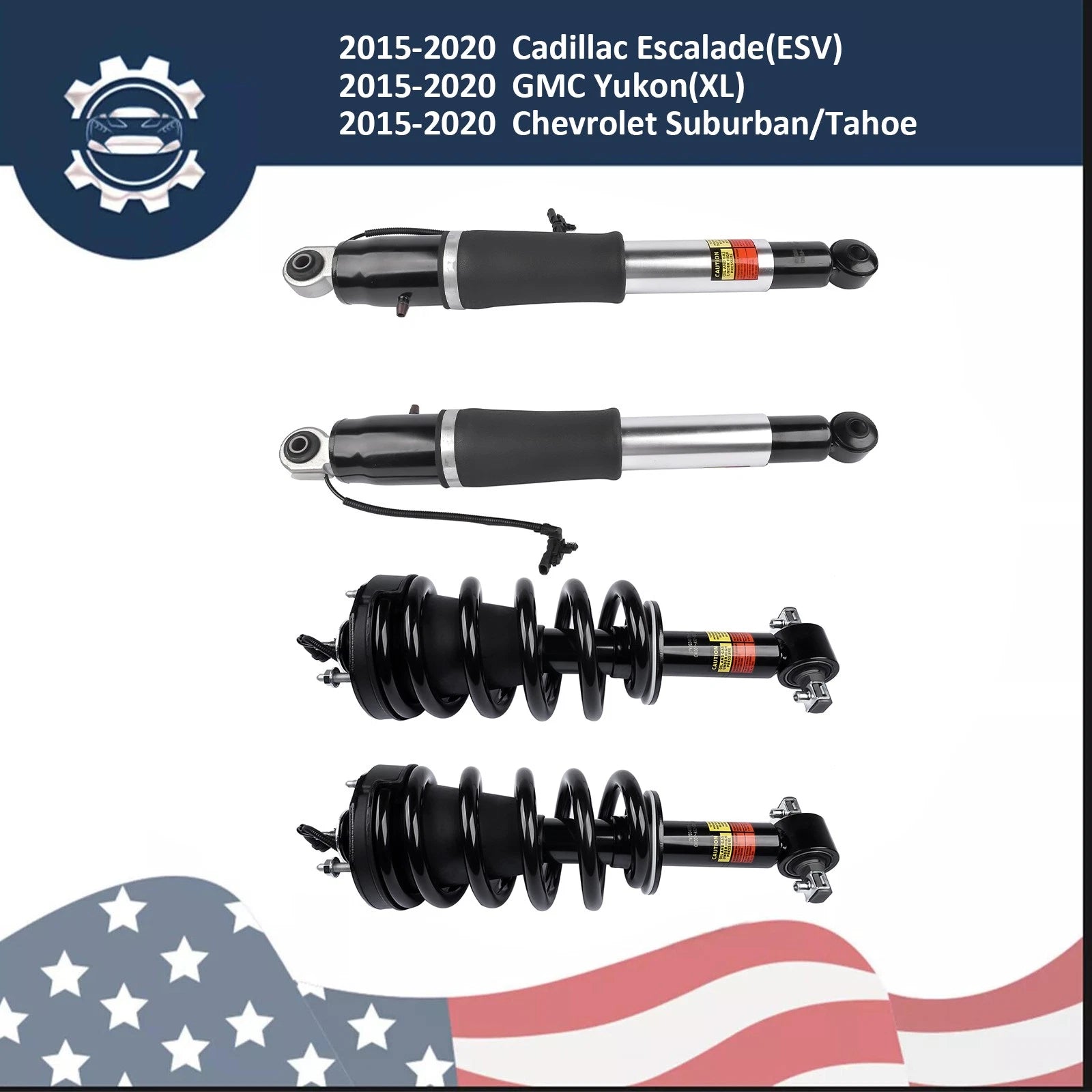 Set of 4 Front Struts & Rear Shocks for Escalade Suburban Tahoe Yukon (2015–2020)
