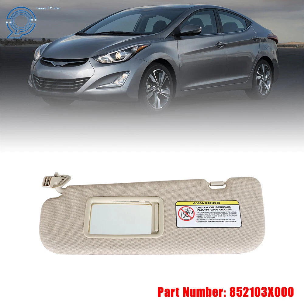Beige Sun Visor with Makeup Mirror for Hyundai Elantra MD (2011–2015)