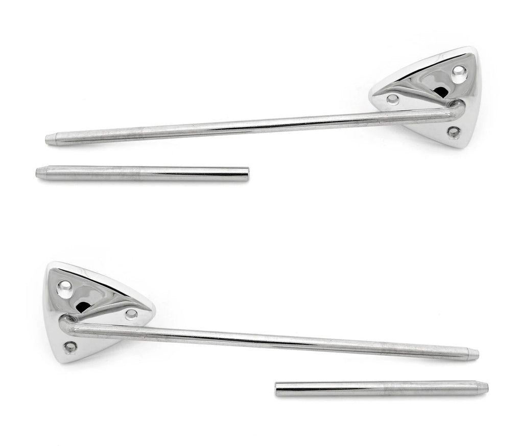 Chrome Interior Sun Visor Brackets Replacement Pair for 1967–1970 Mustang Coupe