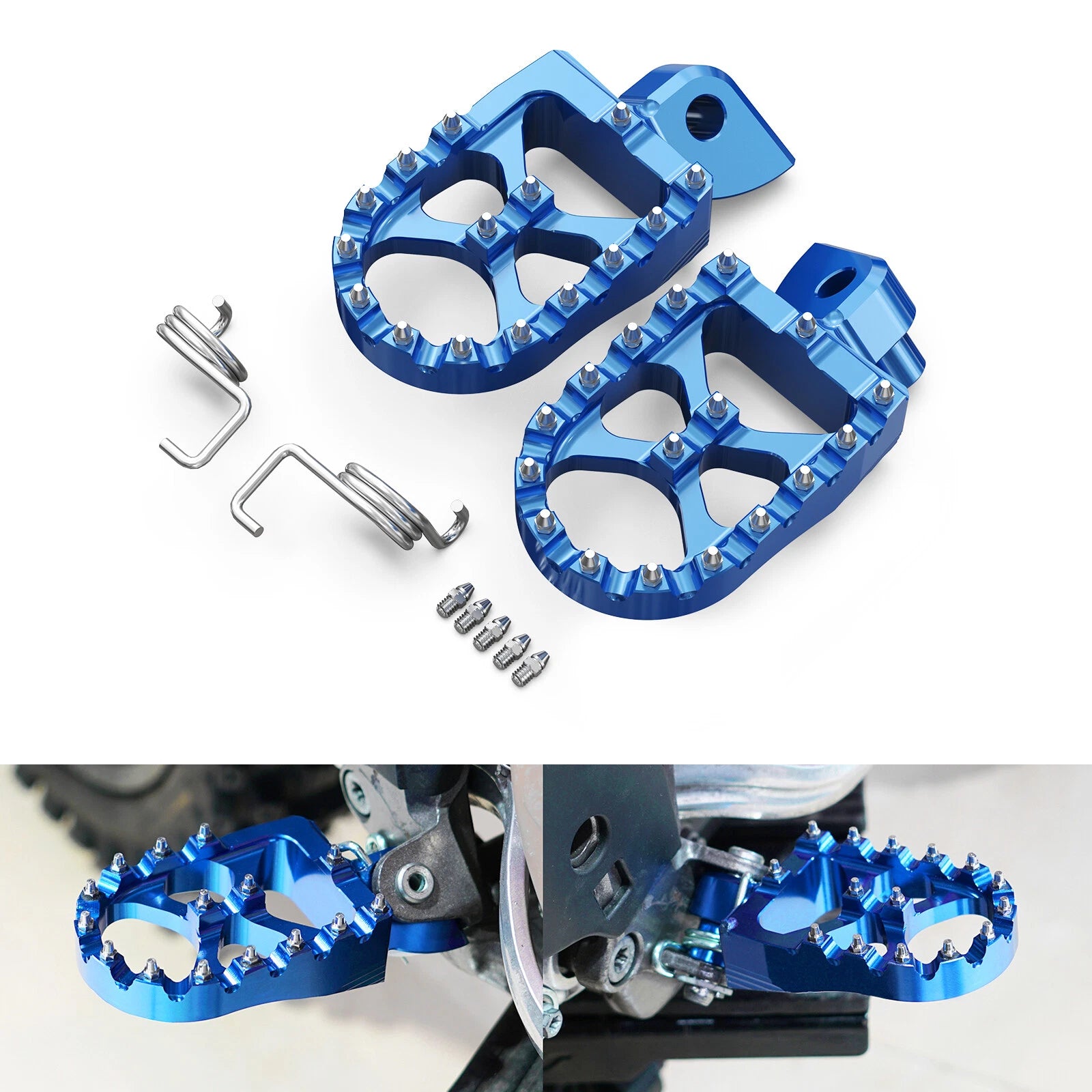 Wide Billet Foot Pegs Footrest for Yamaha YZ65 (2018–2023), YZ85/125/250 (2003–2023)