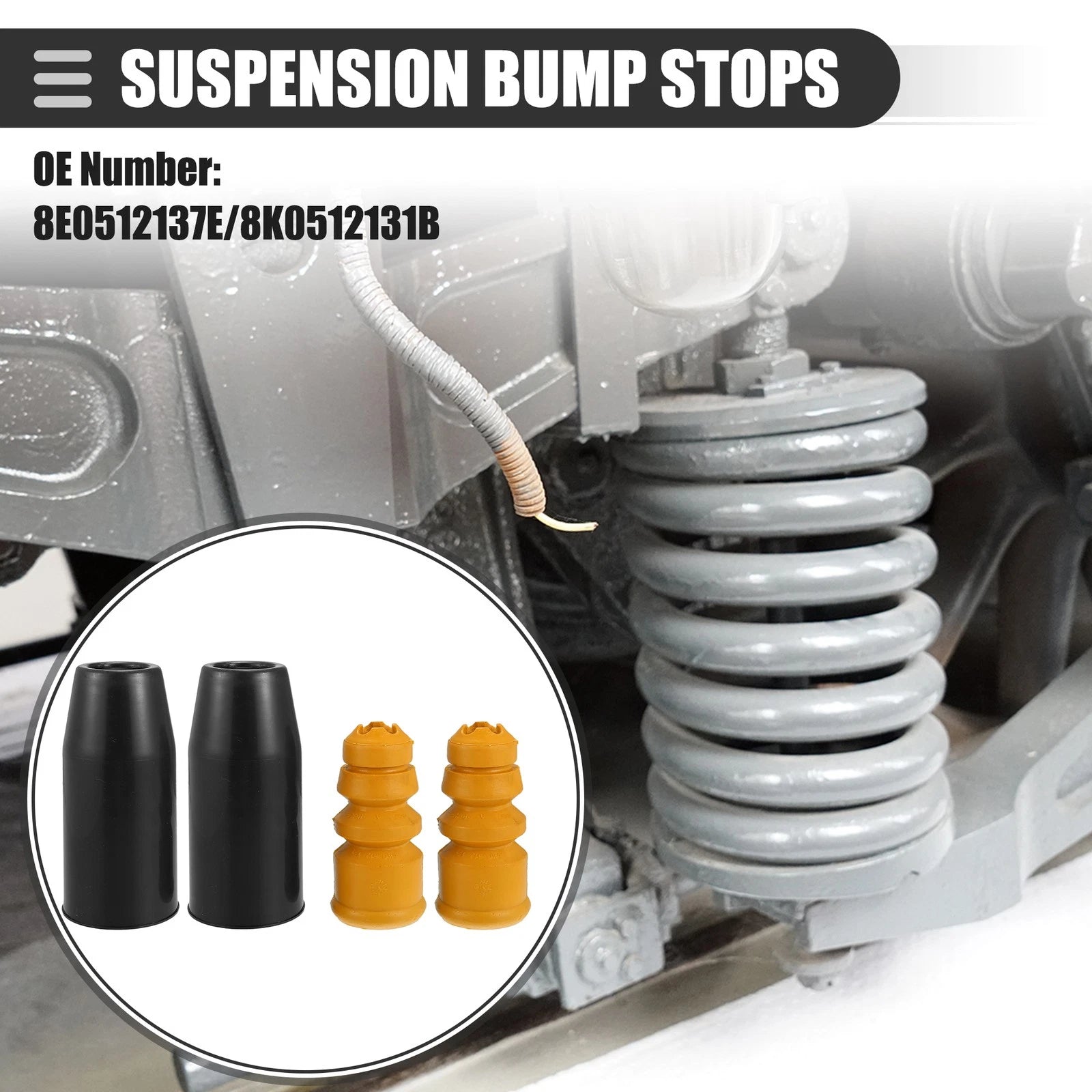 Set of 2 Rear Suspension Bump Stop Shock Absorber Strut Boot Kit for Audi A4 