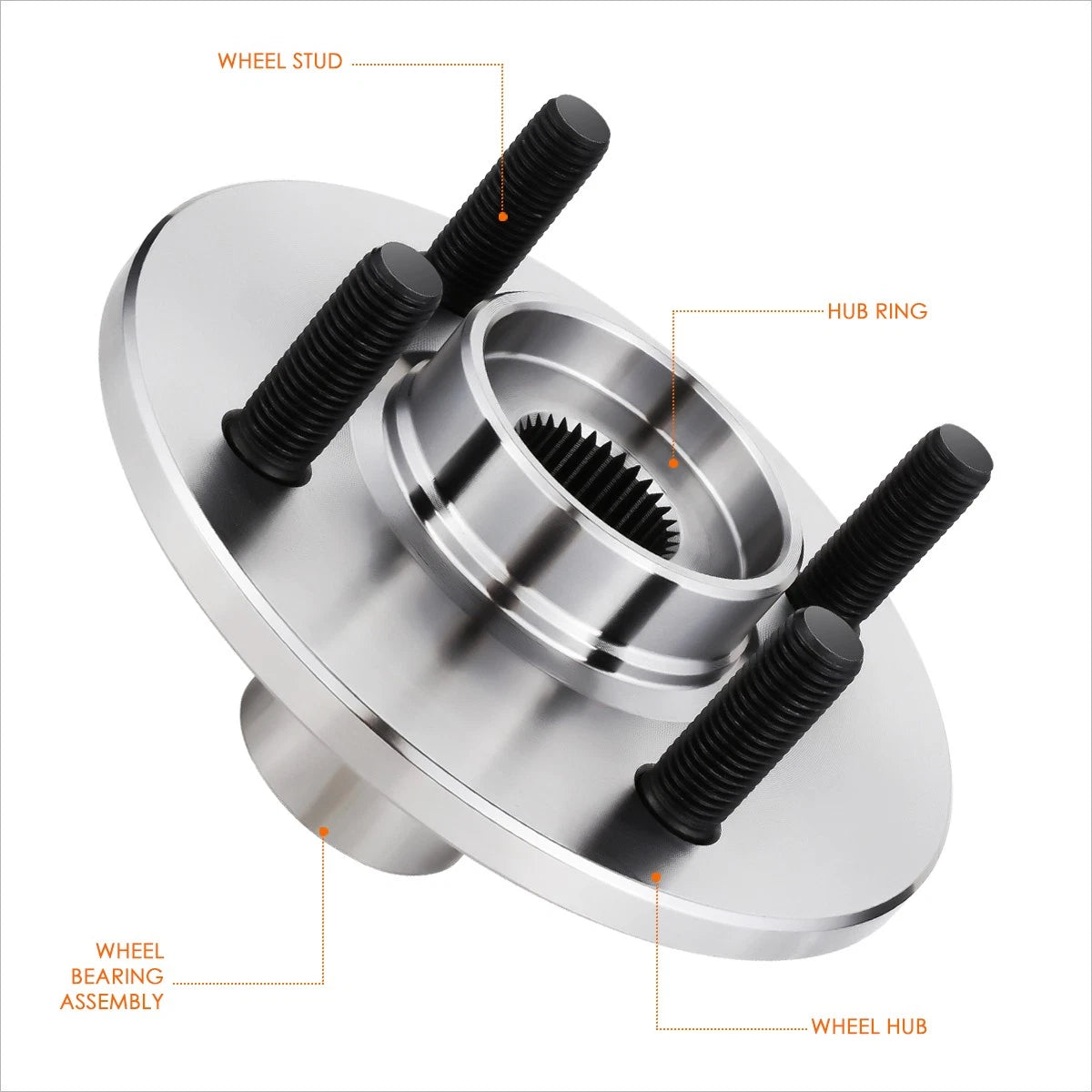 Front Wheel Hub Bearing Kit for Saturn SC SL SW (1994–2002) - C-Clip, Axle Nut