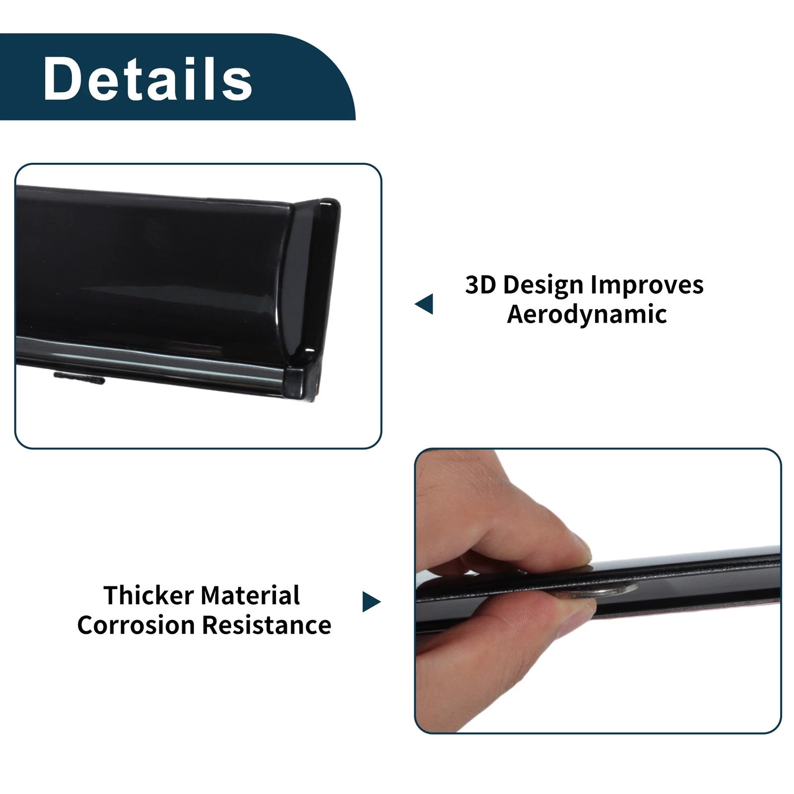Set of 4 Window Deflectors for Nissan Qashqai mk2 (2014–2021) Tape-On Black