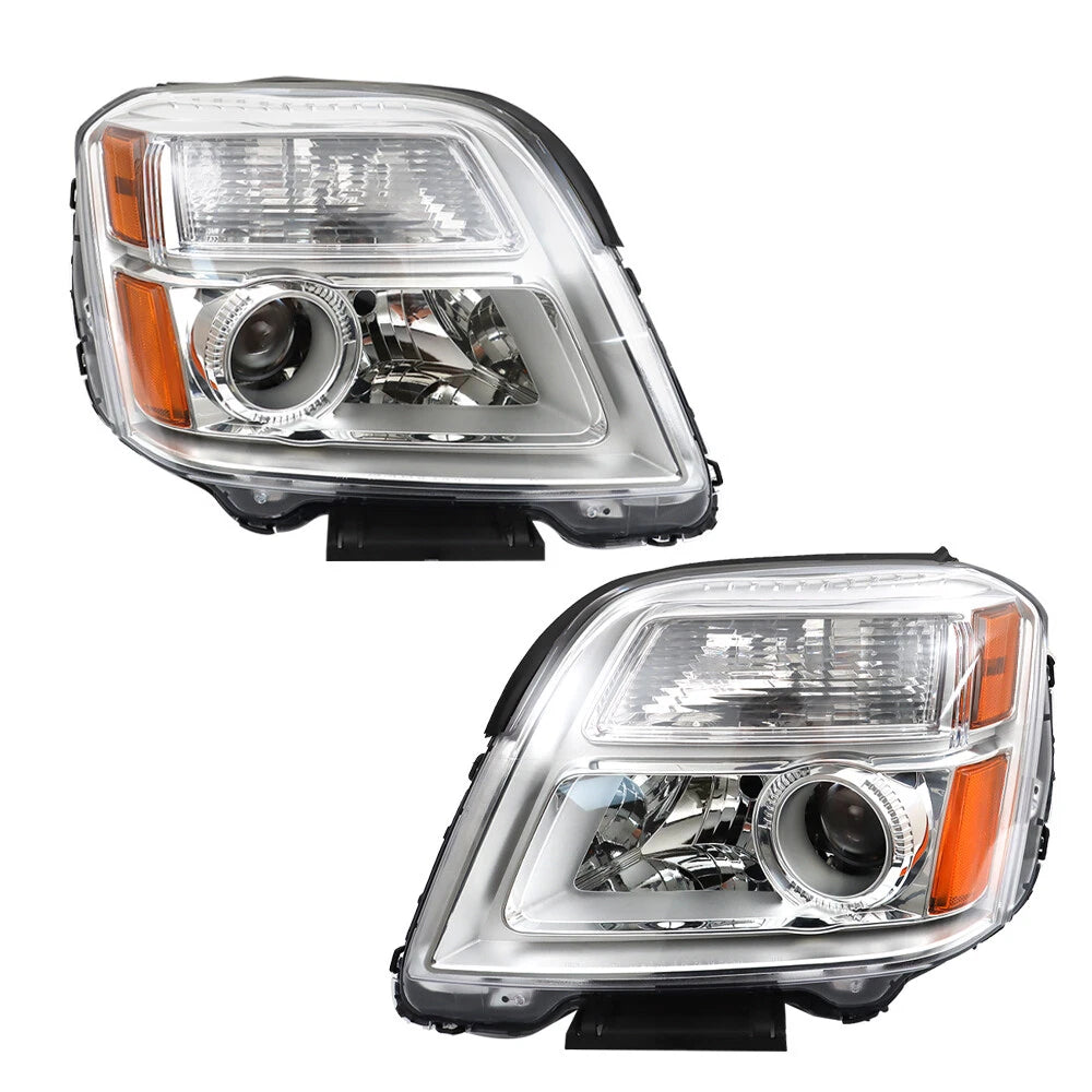 Set of 2 Halogen Headlights for GMC Terrain (2010â2015) Chrome Clear