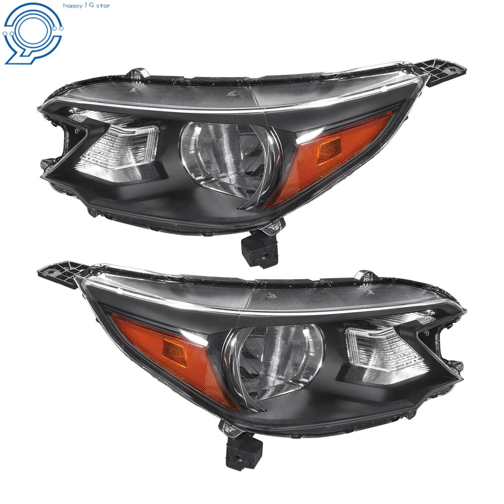 Set of 2 Black Housing Halogen Headlights for Honda CR-V (2012–2014)