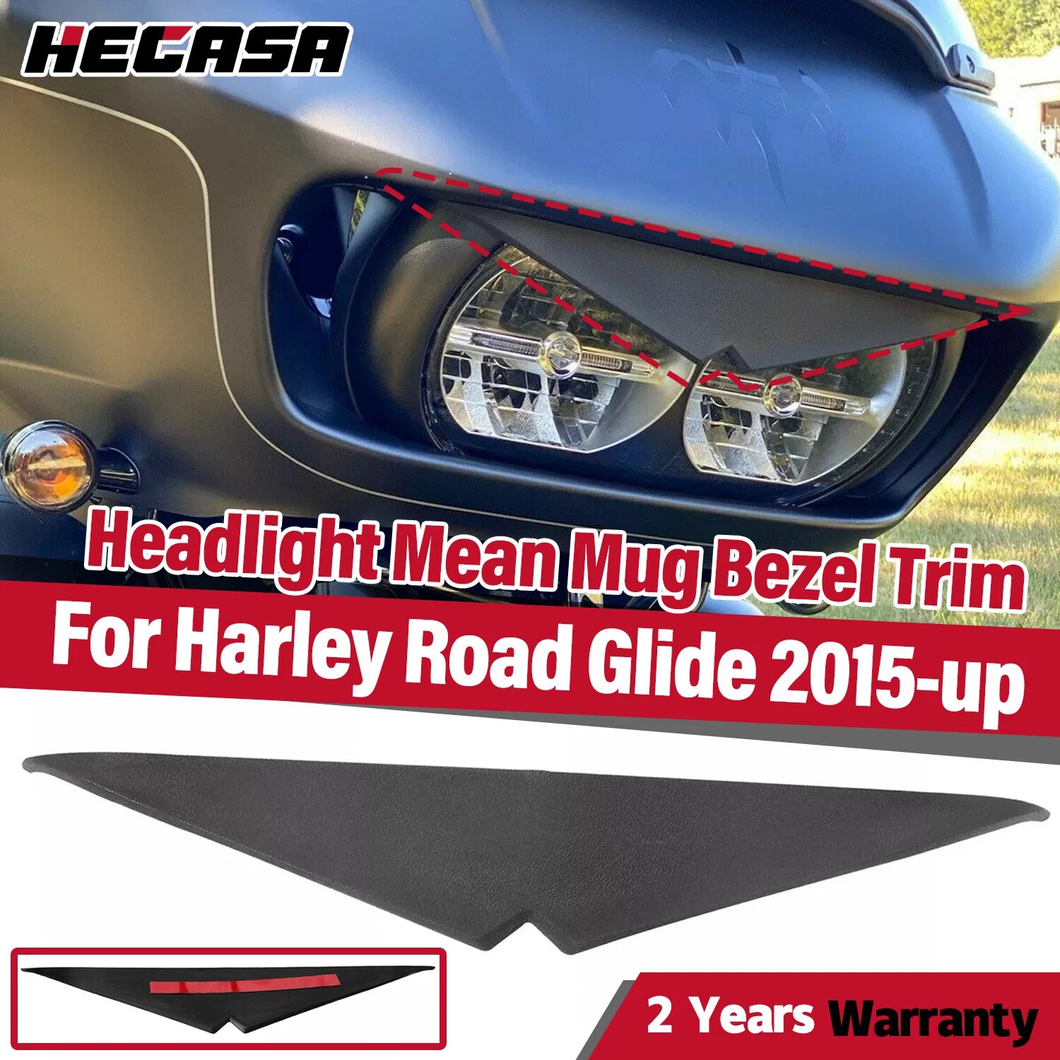 Headlight Eyebrow Trim Bezel for Harley Road Glide Ultra (2015–2023)