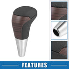 Automatic Gear Shift Knob for Toyota (Wood Grain, Black Faux Leather)
