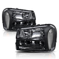 Headlight Set for Chevrolet Trailblazer (2002–2009) - Black Housing, Clear Side Lamps