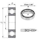 Deep Groove Ball Bearing P0 for Scooter Skateboard Wheel (25x37x7mm)