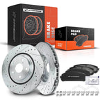 Front Drilled Brake Rotors & Ceramic Pads for Toyota Highlander (2019-2023)
