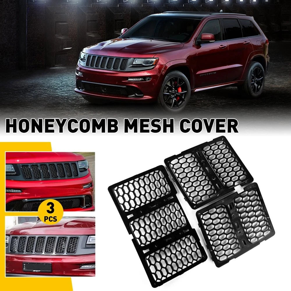 3X Front Mesh Honeycomb Insert Grills for Jeep Grand Cherokee (2014–2016)