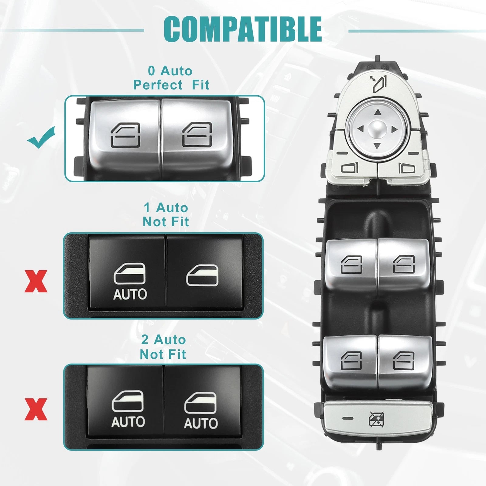 Set of 1 Power Window Switch for Mercedes-Benz GLC300 C300 (2016–2020) No.2059056811