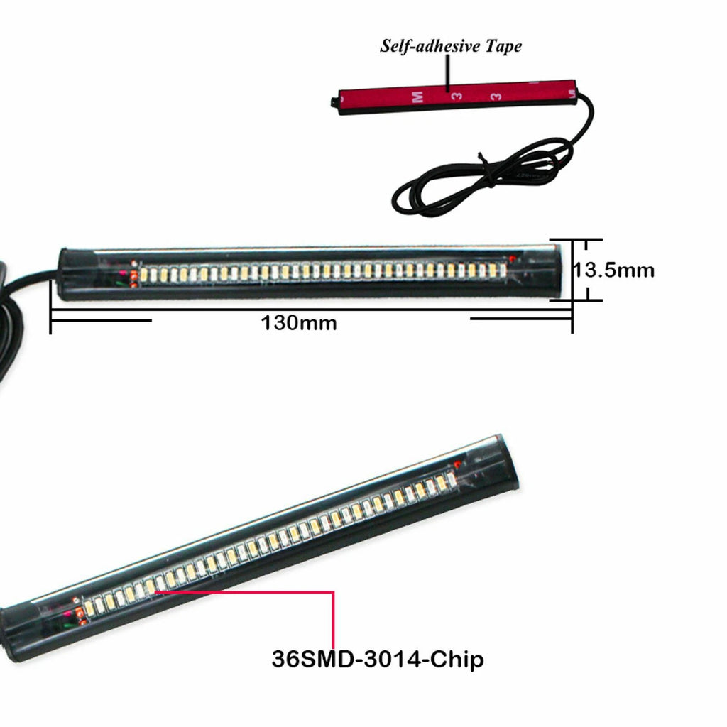 White Amber Switchback LED Fork Turn Signal DRL Light Strips for Motorcycle (2x) (2022-2022)