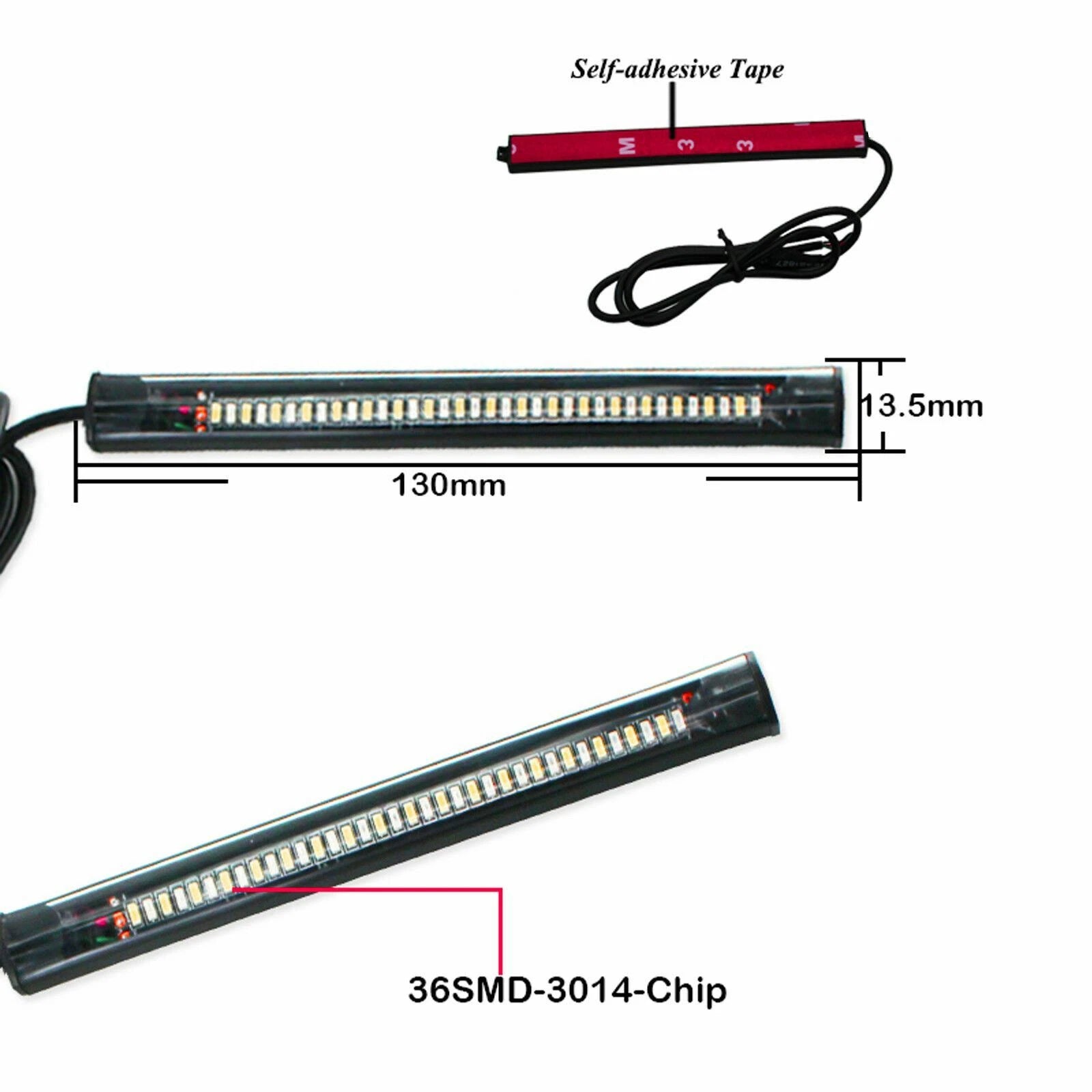 White Amber Switchback LED Fork Turn Signal DRL Light Strips for Motorcycle (2x) (2022-2022)
