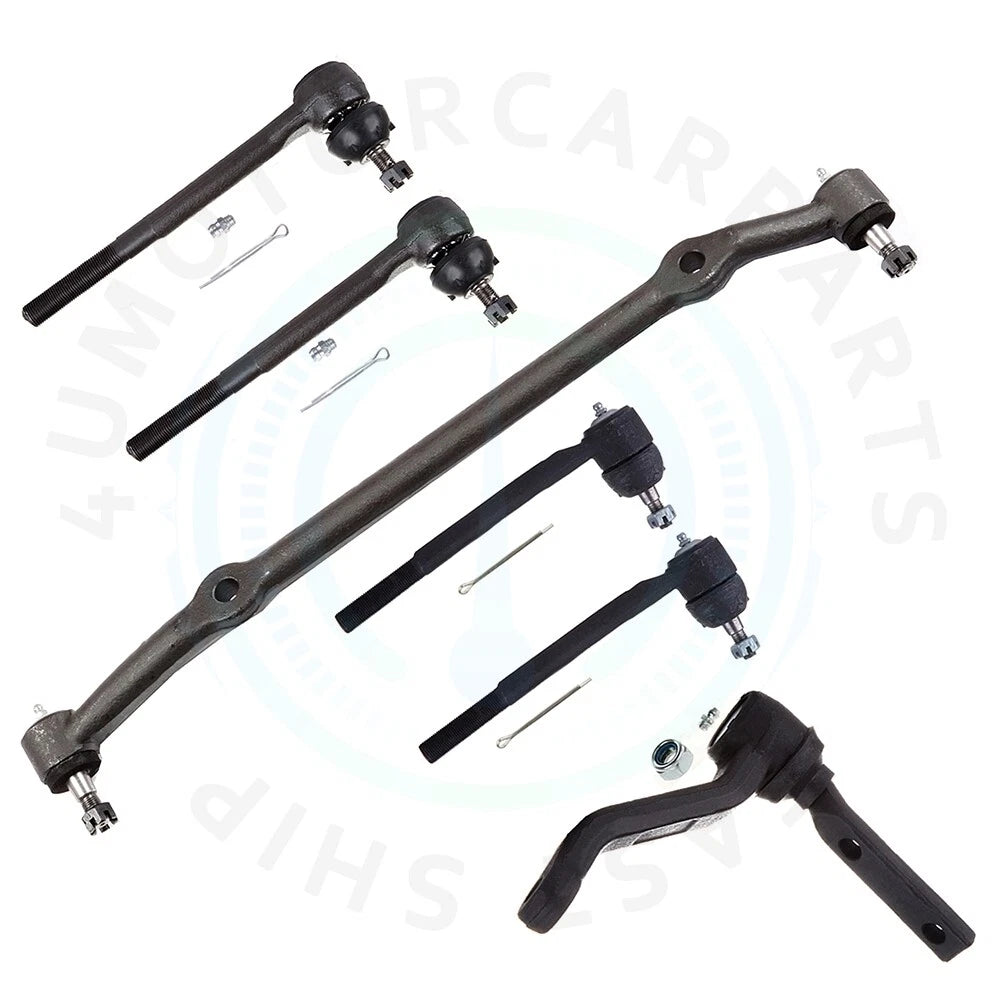 Set of 6 Front Tie Rod Ends and Center Link for Chevrolet Malibu (1978–1983)
