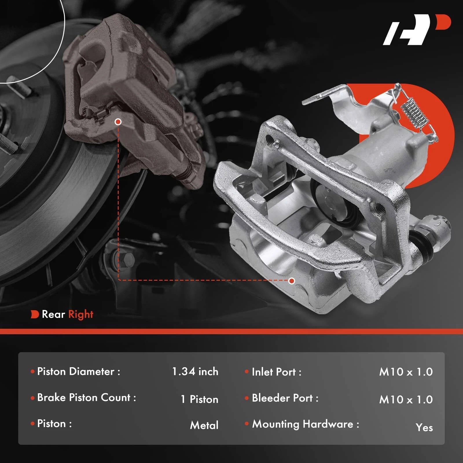 Disc Brake Caliper with Bracket for Hyundai Elantra GT (2015-2017)