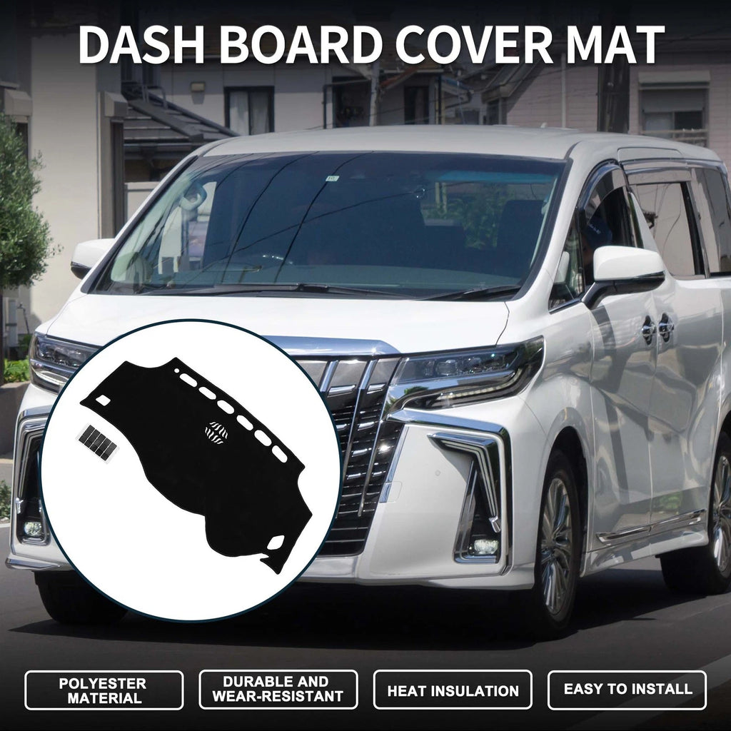 Dashboard Cover Mat for Toyota Vellfire Alphard (2015–2020) - Black Set