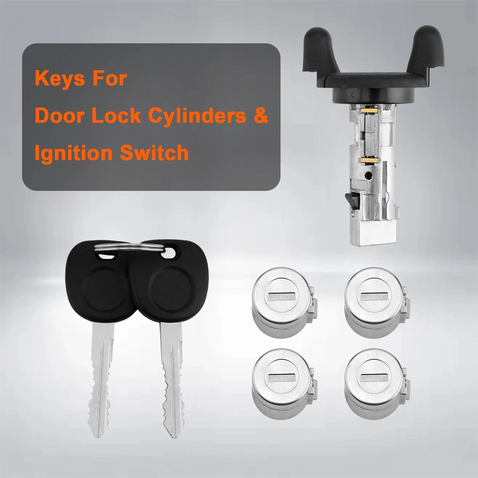 Ignition Switch Door Lock Cylinders Set of 2 for Chevy Express GMC Savana (2001-2007)