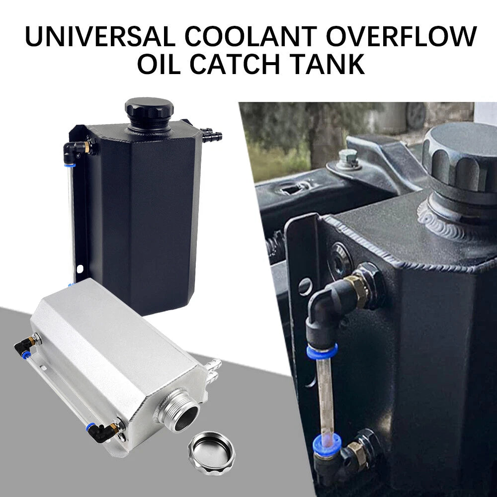 2L Aluminum Radiator Coolant Overflow Tank for Universal Applications