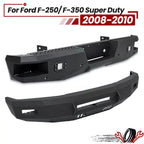 Set of 2 Steel Powder-Coated Bumpers for Ford F250 F350 (2008–2010)