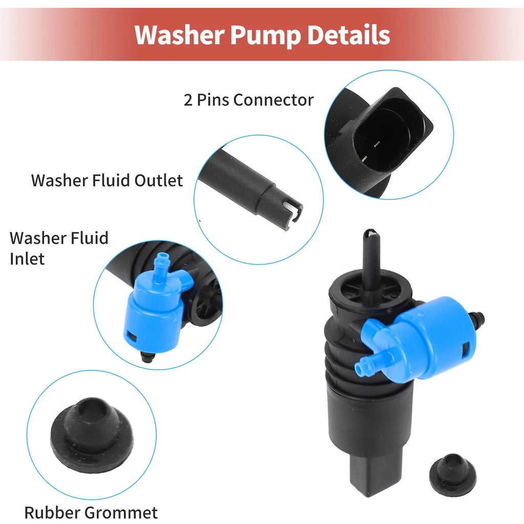 Windshield Washer Pump w/Grommet for Mercedes-Benz E-Class (2003–2009) No.A2108691021