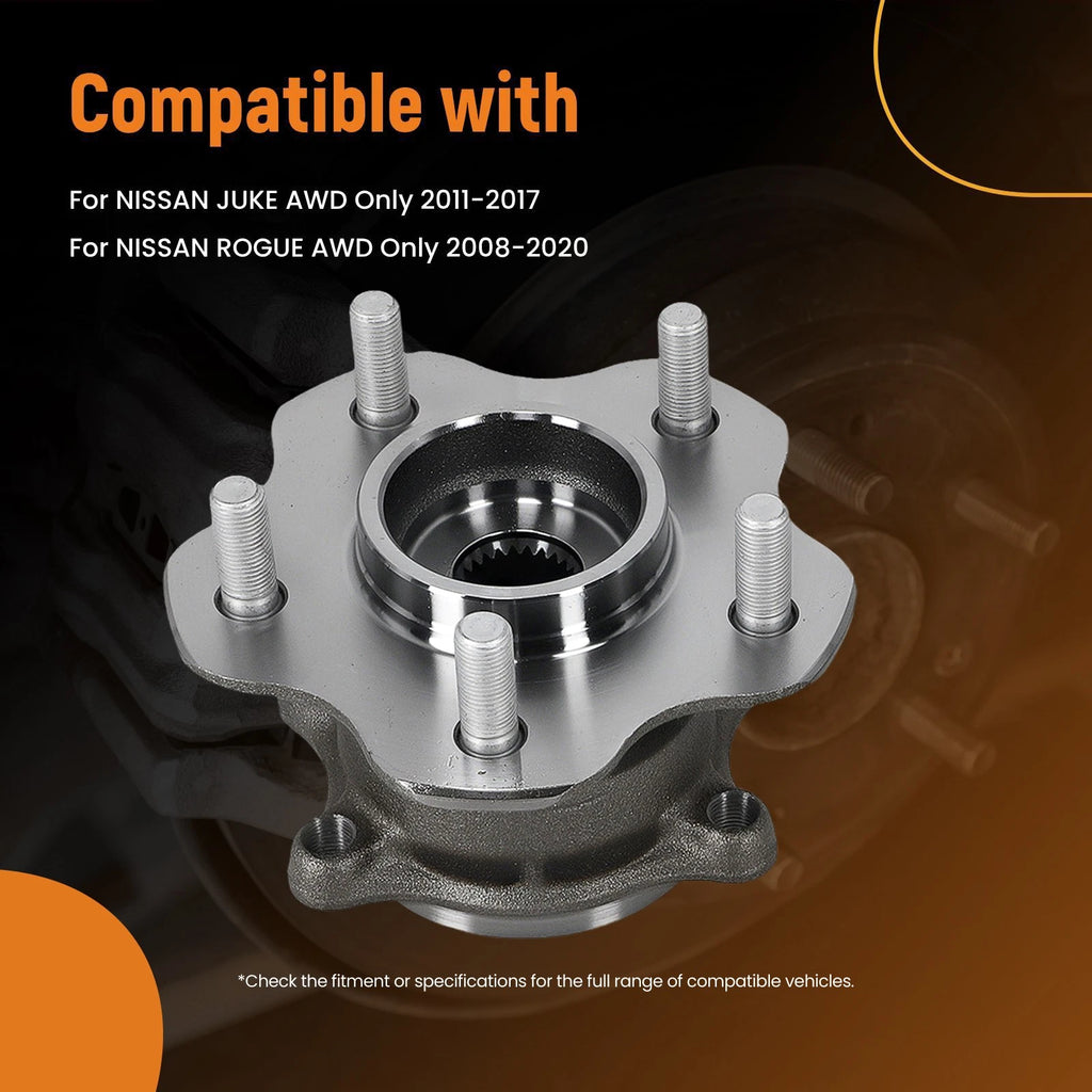 2pc Rear Wheel Bearing Hub for Nissan Juke AWD (2011–2017) Rogue (2008–2020) HA480564