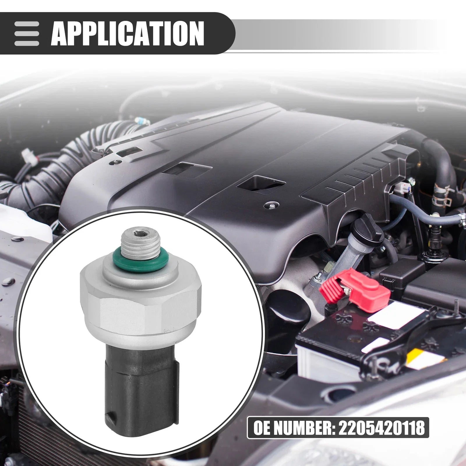 A/C Pressure Transducer Valve for Mercedes-Benz C300 (2008-2020) Metal Black