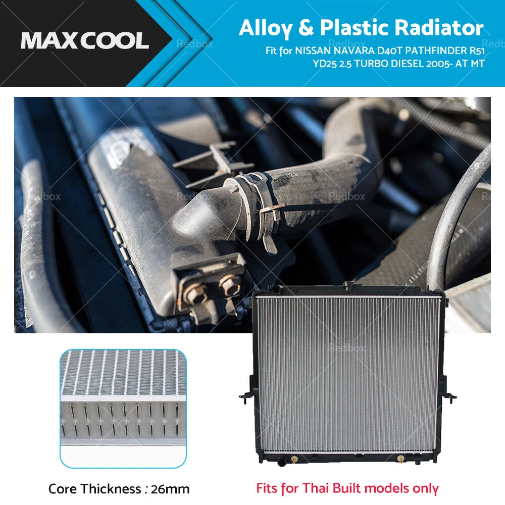 Radiator for Nissan Navara D40 R51 Turbo Diesel (2005–Present)