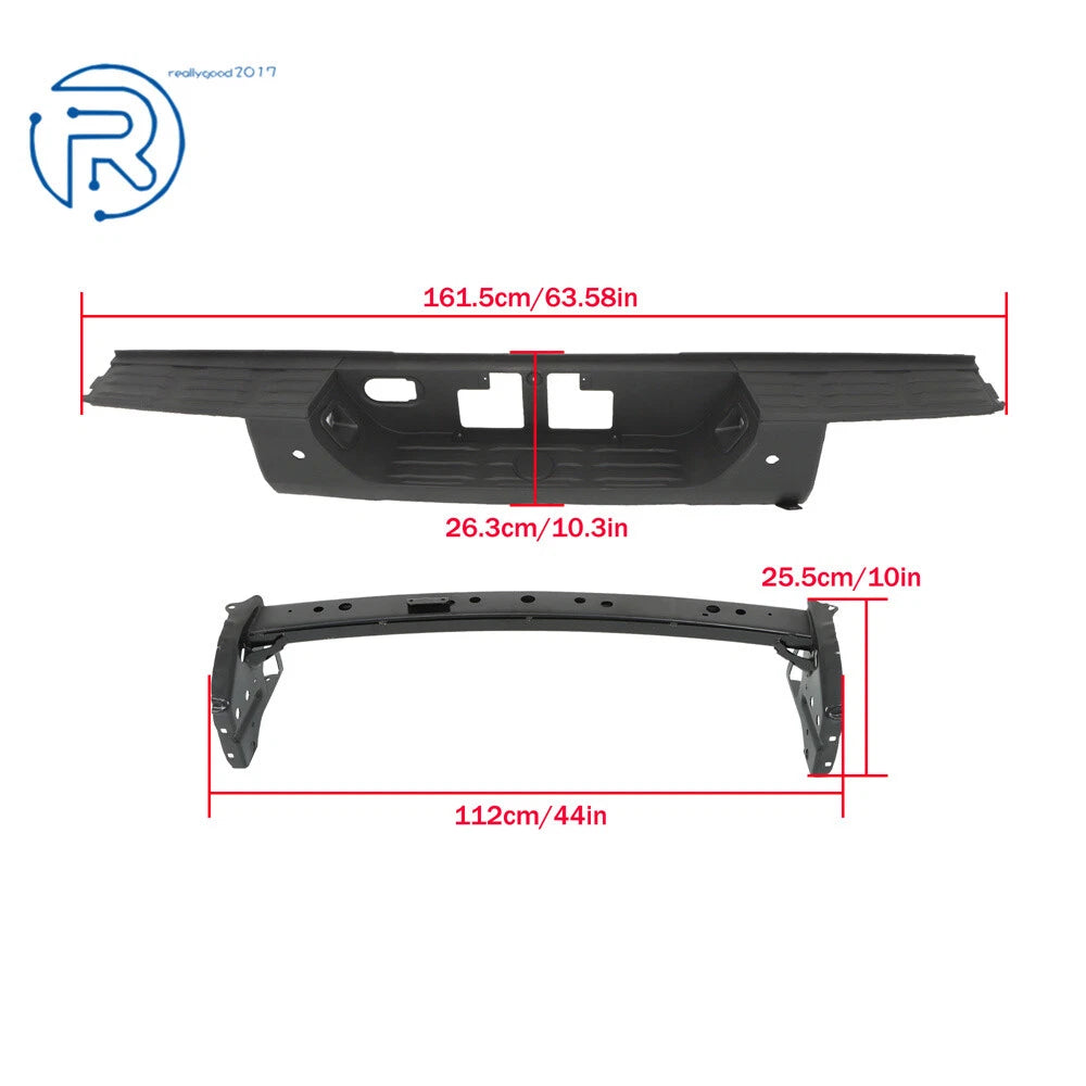 Rear Step Bumper for Toyota Tundra (2014–2021) Black Metal