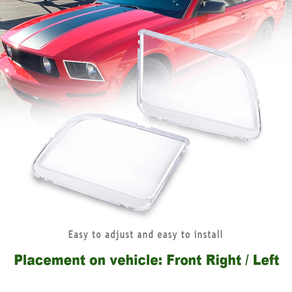 Set of 2 Clear Headlight Lens for Ford Mustang (2005–2009)