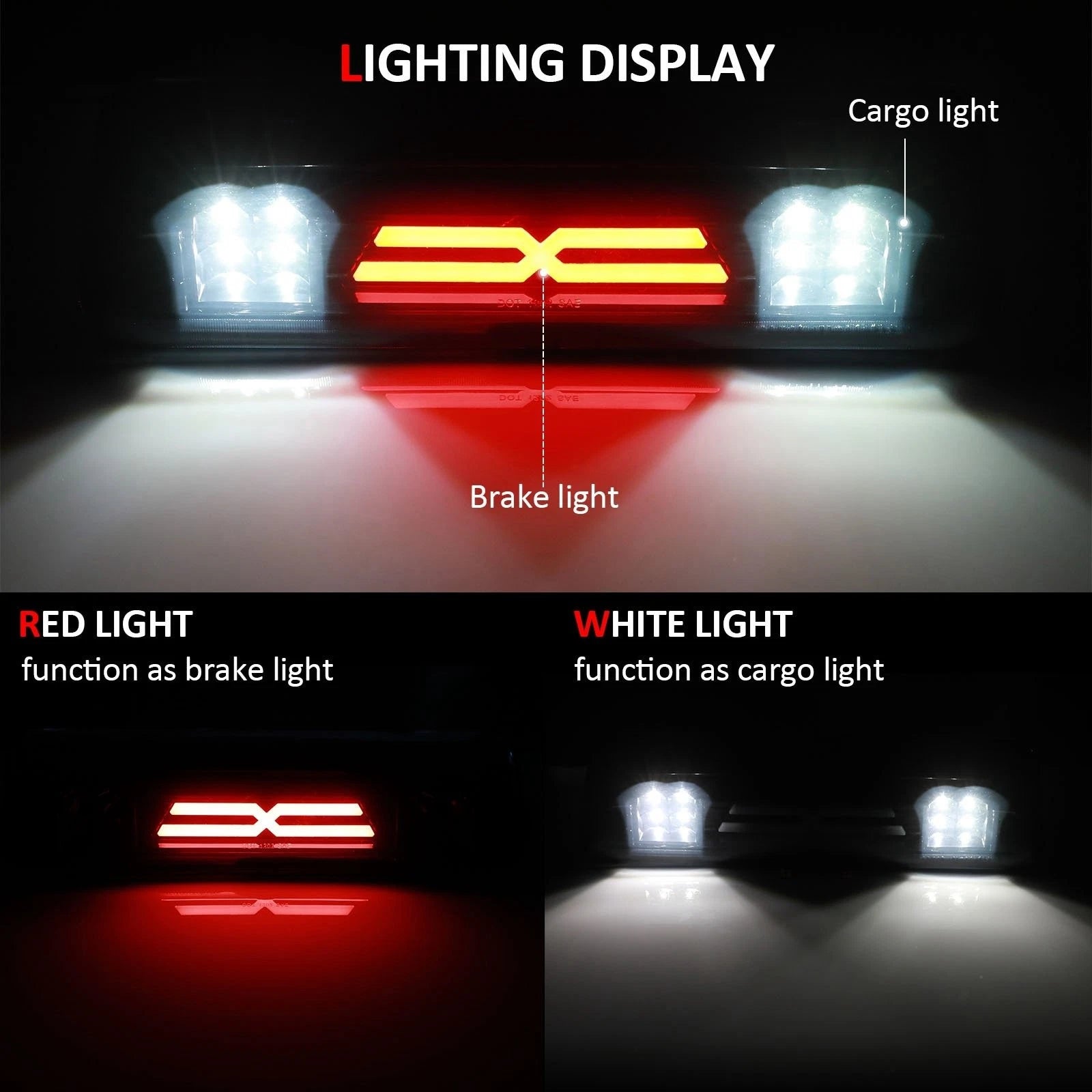 3rd Brake Light for Ford F-150 Ford Lobo (2004–2008) Black Housing Smoke Lens