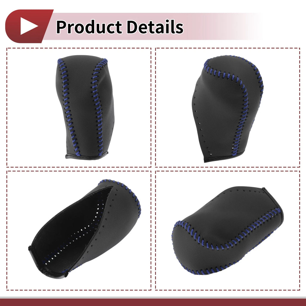 1Pc Gear Shift Knob Cover for Toyota Corolla (2014–2018) Blue Faux Leather