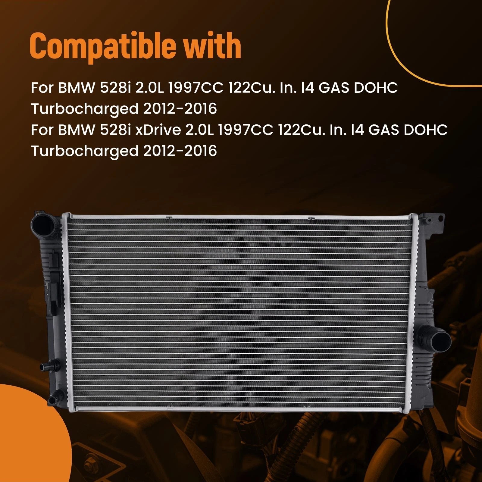 Aluminum Cooling Radiator for BMW 528i (2012–2016) 17118658304