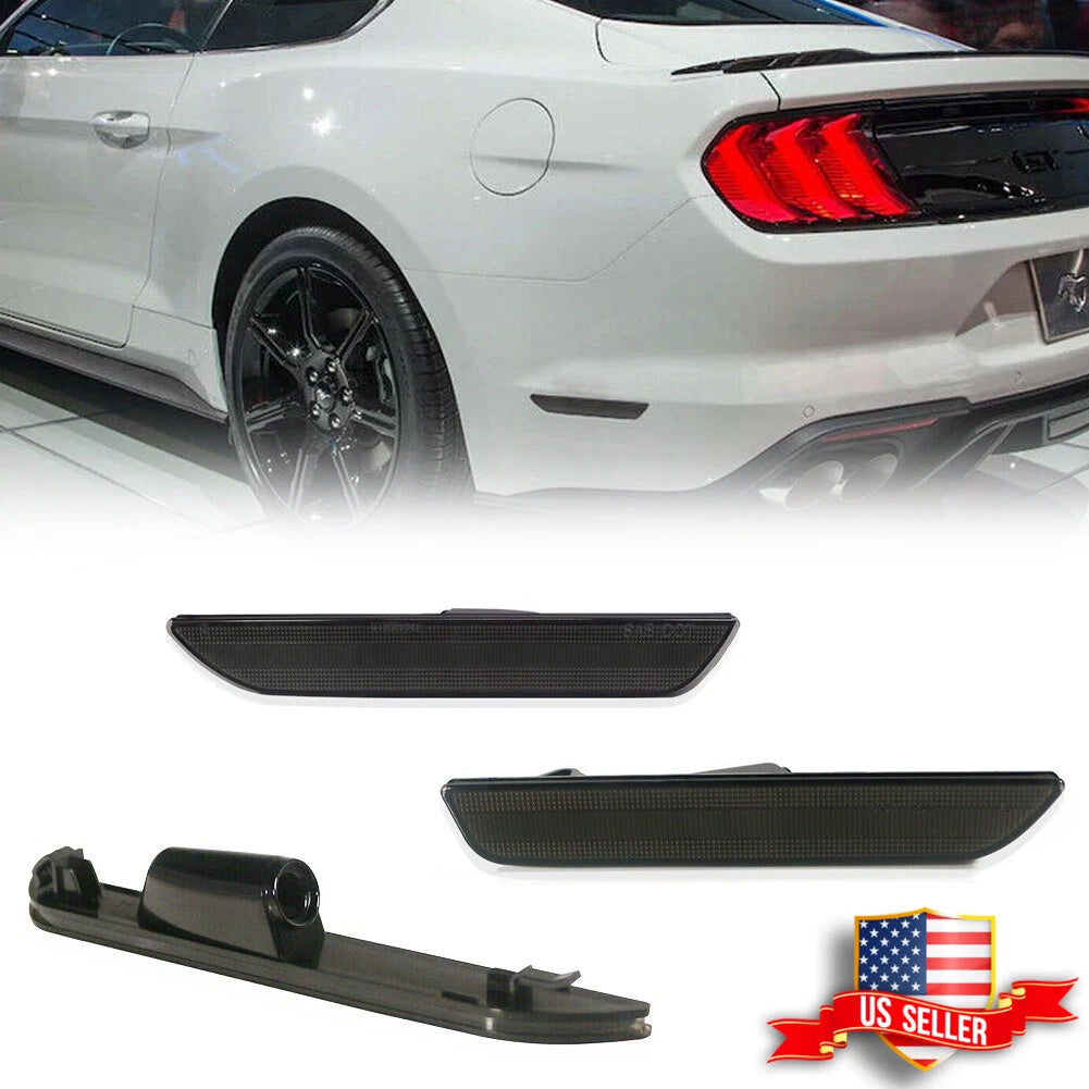 2X Smoked Lens Rear Side Marker Lights for Ford Mustang (2015–2022)