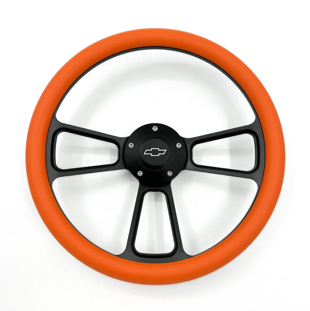5 Hole Slotted Steering Wheel for 14 Inch Black (Universal)