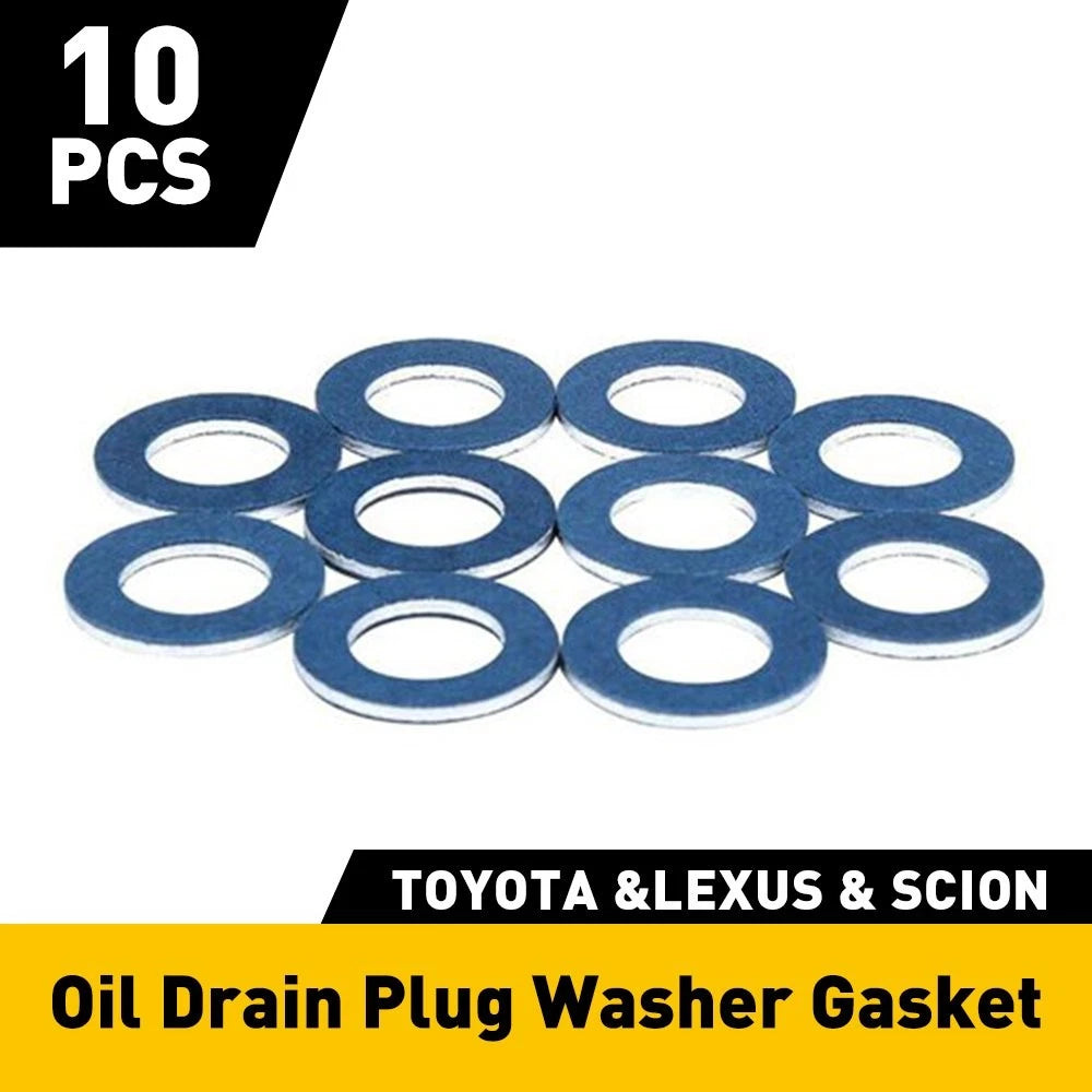 10X Oil Drain Crush Plug Washer Gaskets for Toyota Lexus Scion (90430-12018)