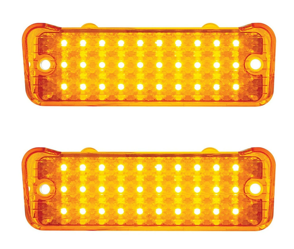 LED Turn Signal Parking Lights Amber Lens Pair for 1966 Chevy Impala