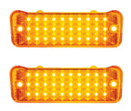 LED Turn Signal Parking Lights Amber Lens Pair for 1966 Chevy Impala