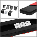 Set of 2 Side Step Bars for Dodge Ram 1500 Crew Cab (2009–2022) Black/Red