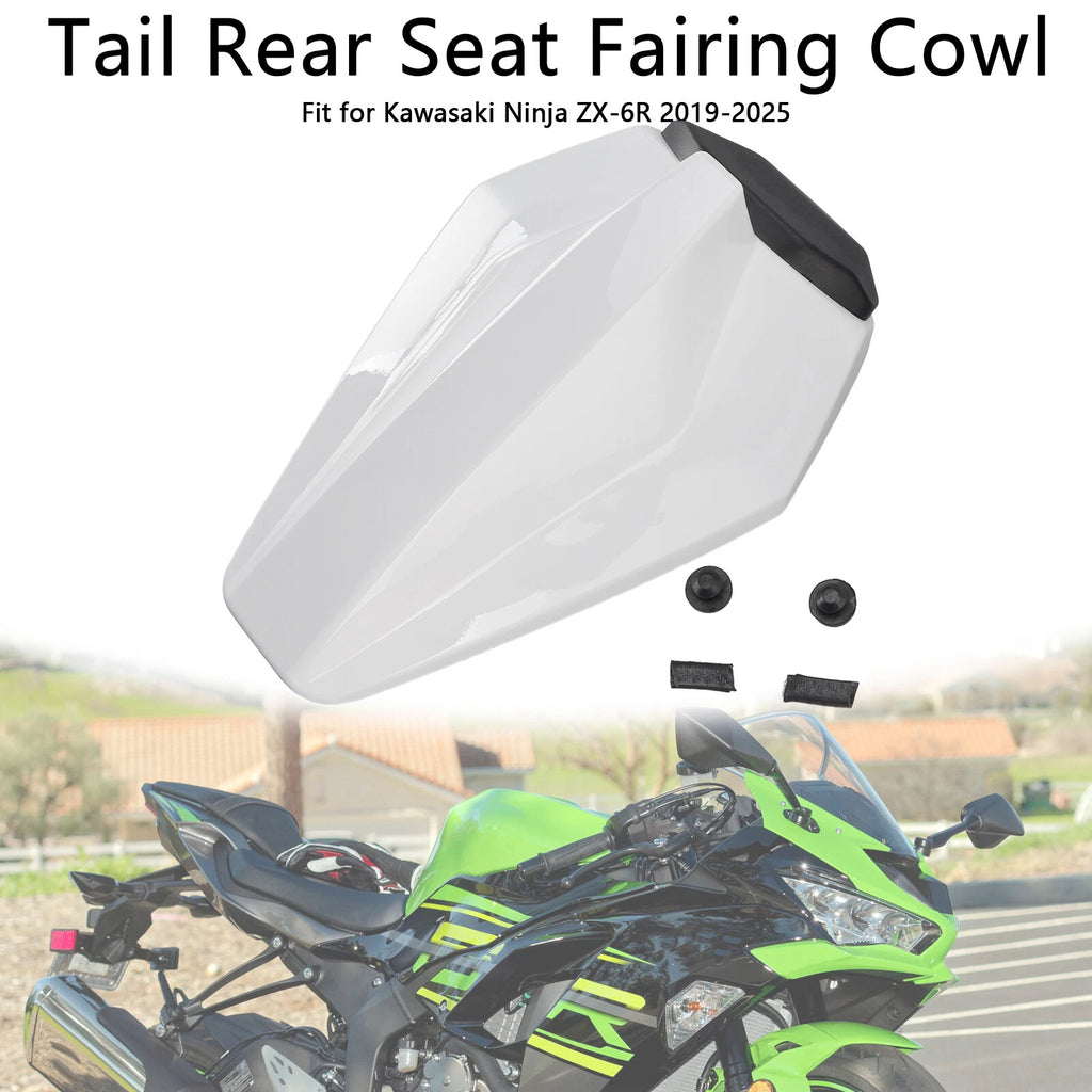 Racing Tail Rear Seat Fairing Cowl for Kawasaki ZX6R (2019–2025) - White