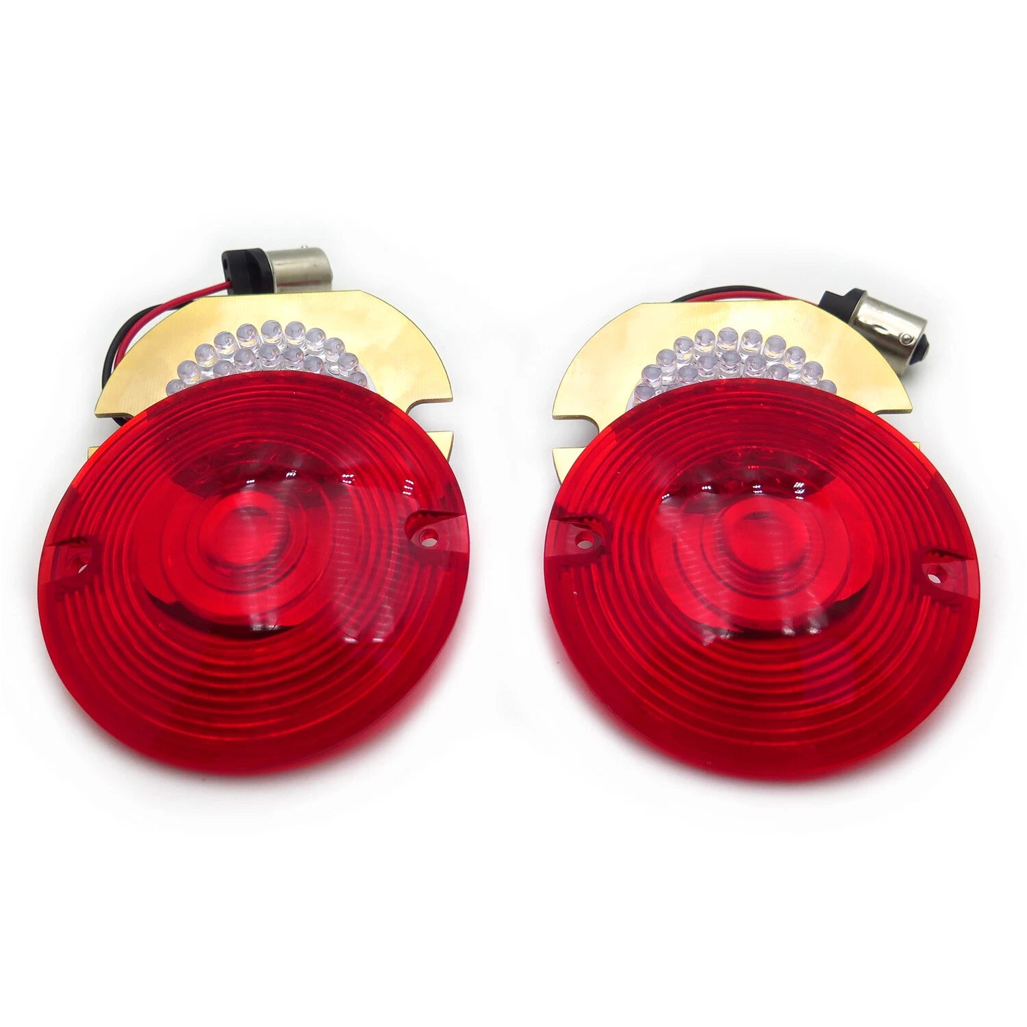 2X 3" Red Turn Signal 1156 LED Inserts for Harley Touring
