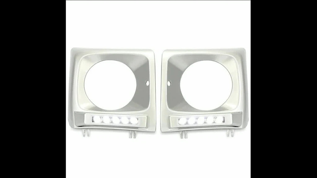 Chrome Headlight Bezel with LED DRL for Mercedes W463 G63 G500 (1990–2018)