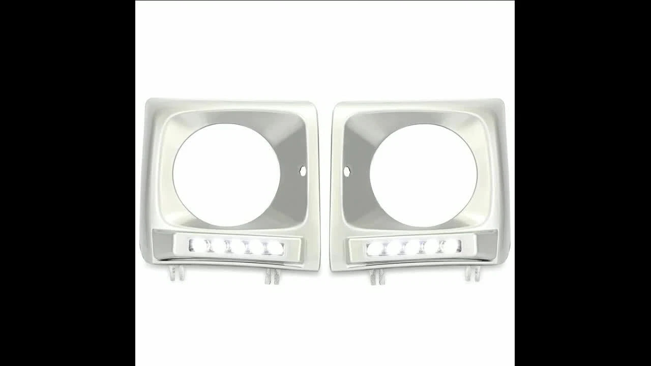 Chrome Headlight Bezel with LED DRL for Mercedes W463 G63 G500 (1990–2018)