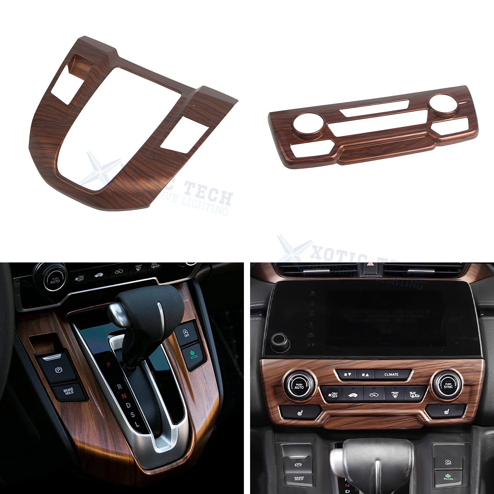 Peach Wood Pattern Gear Shift and AC Control Trim for Honda CR-V (2017-2022)