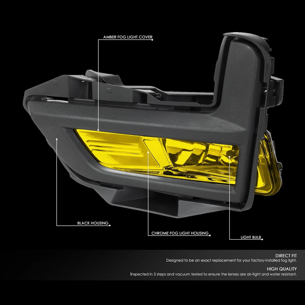 Pair of Amber Lens Front Bumper Fog Lights w/Switch & Bezel for Rogue (2017–2018)