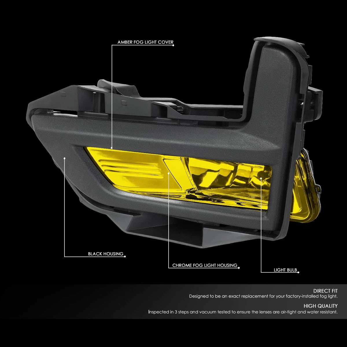 Pair of Amber Lens Front Bumper Fog Lights w/Switch & Bezel for Rogue (2017–2018)